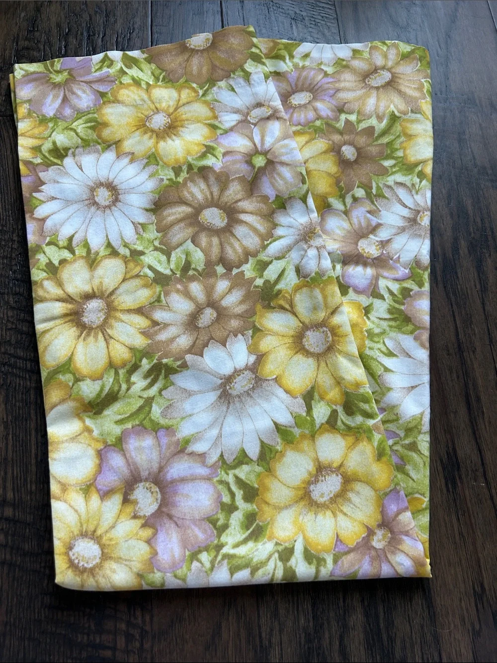 Vintage Yellow White Green Floral pillow case cover set of two